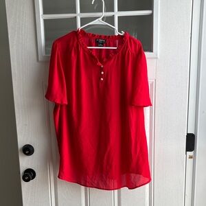 Liz Claiborne Scarlet Ruffled Blouse
